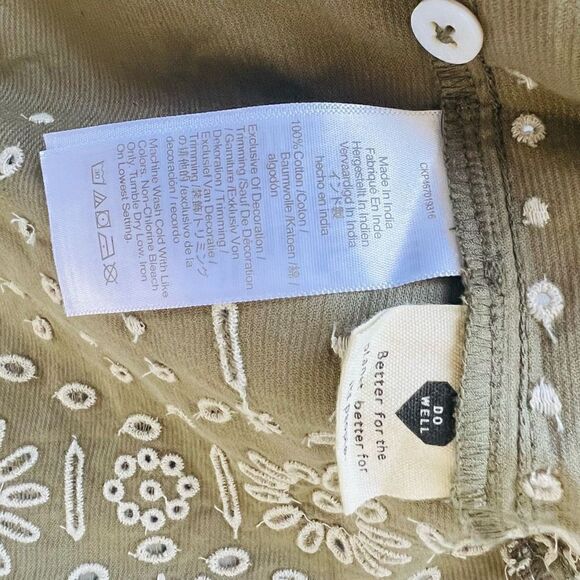 MADEWELL Embroidered Square Neck Corduroy Minidress, Small (2/4), Tan, NWT‎ - Picture 13 of 17